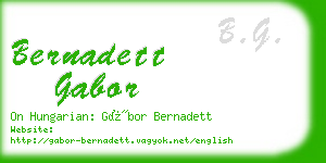 bernadett gabor business card